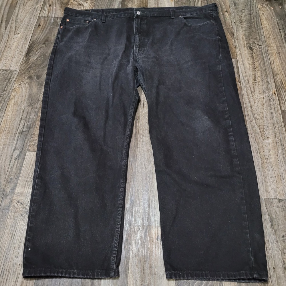 Levis 54x32 550 Relaxed Fit Jeans Black Wash 100% Cotton Casual